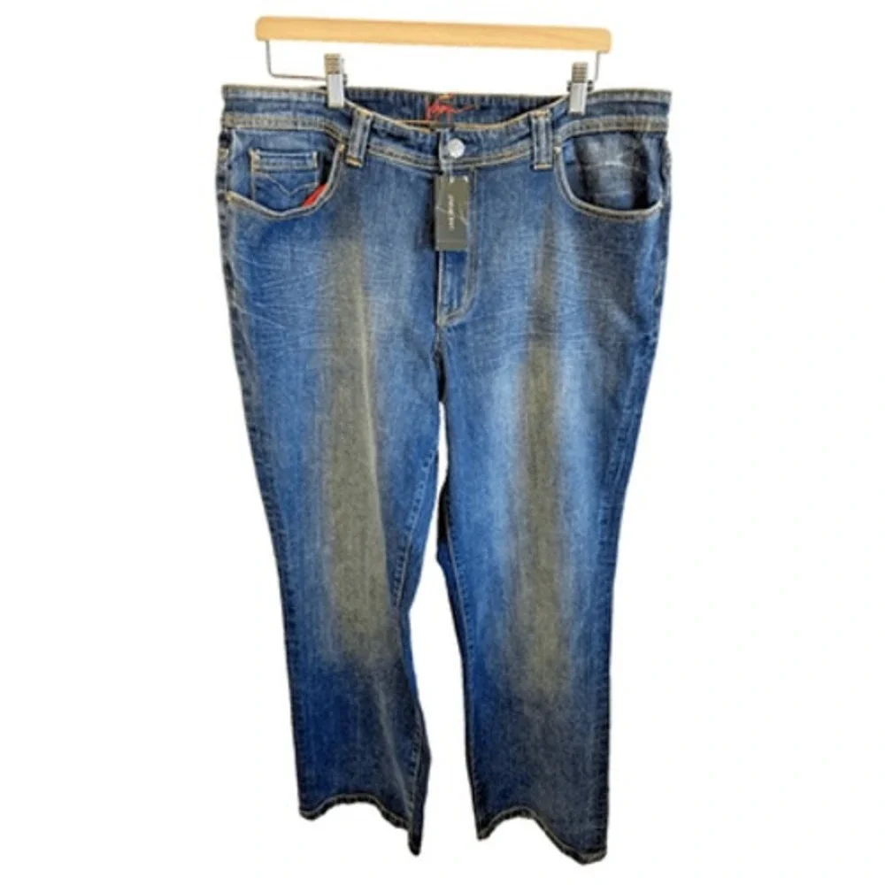 Venezia By Lane Bryant Wide Straight Leg Denim Jeans Women's Size‎ 18 - Picture 2 of 16